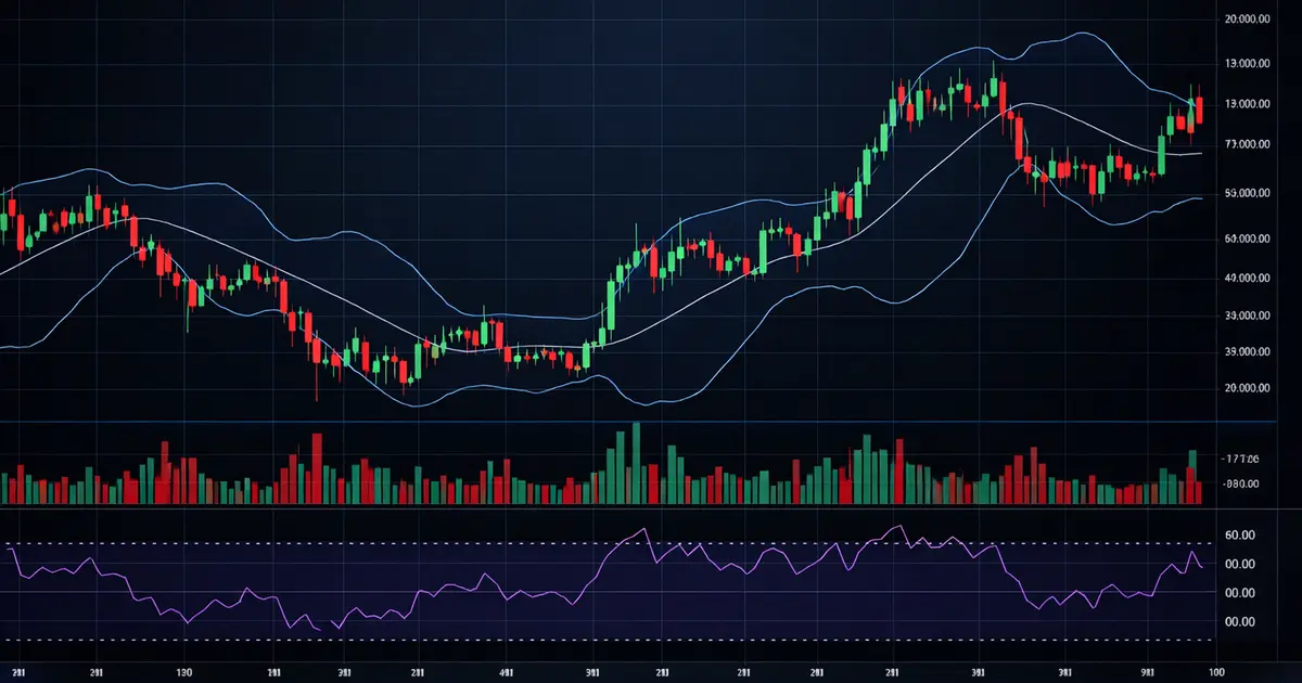 Interface TradingView 2026 avec graphiques et indicateurs pour analyser la volatilité des cryptomonnaies