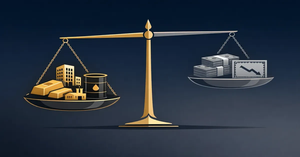 comparaison inflation 1970 aujourd'hui balance actifs reels gauche actifs financiers droite desequilibre