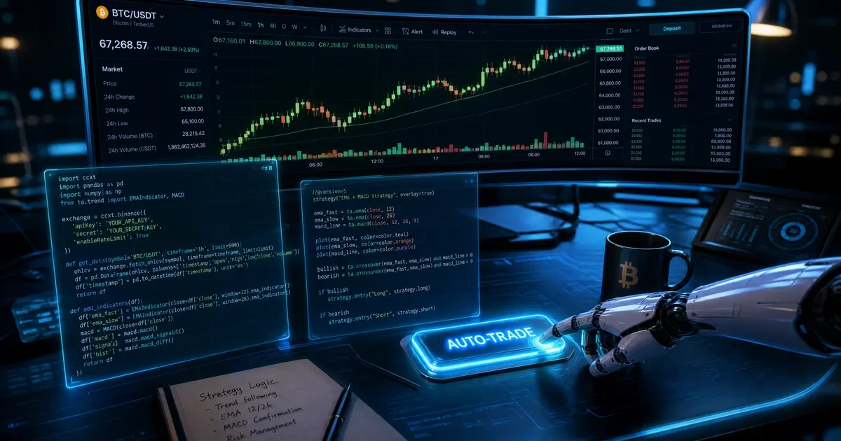trading algorithmique pour débutants interface de bot avec code et graphiques